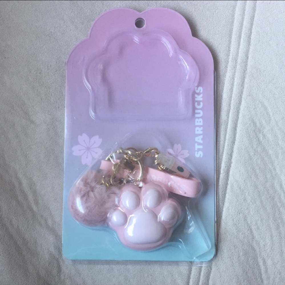 Starbucks Sakura Pink Paw Keychain